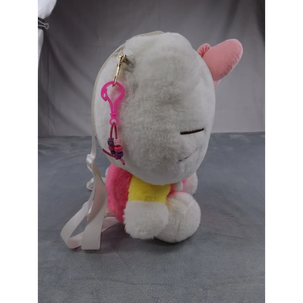 Hello Kitty Plush Backpack‎ Girls/Kids Multi Color Large Zippered Pocket Charm